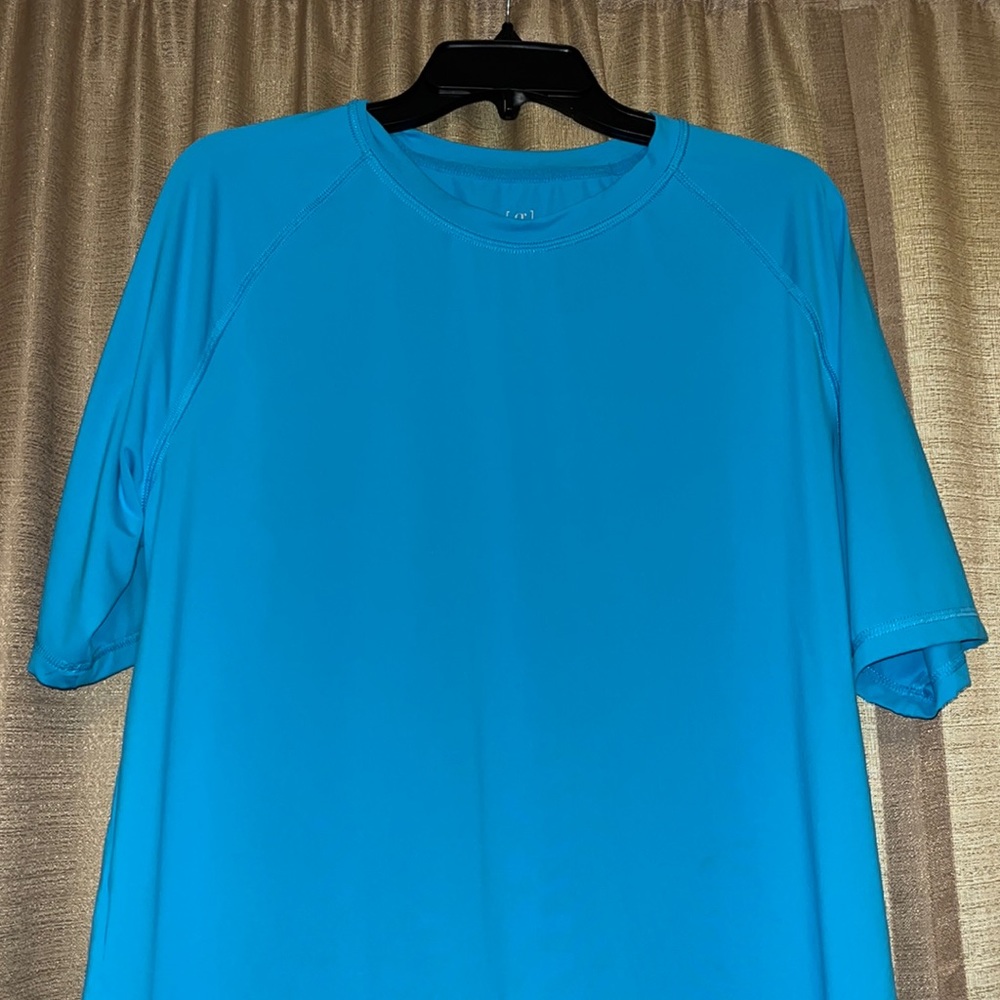 George Mens Large 42/44 Blue Short Sleeve Swim Rash Guard - Picture 7 of 12